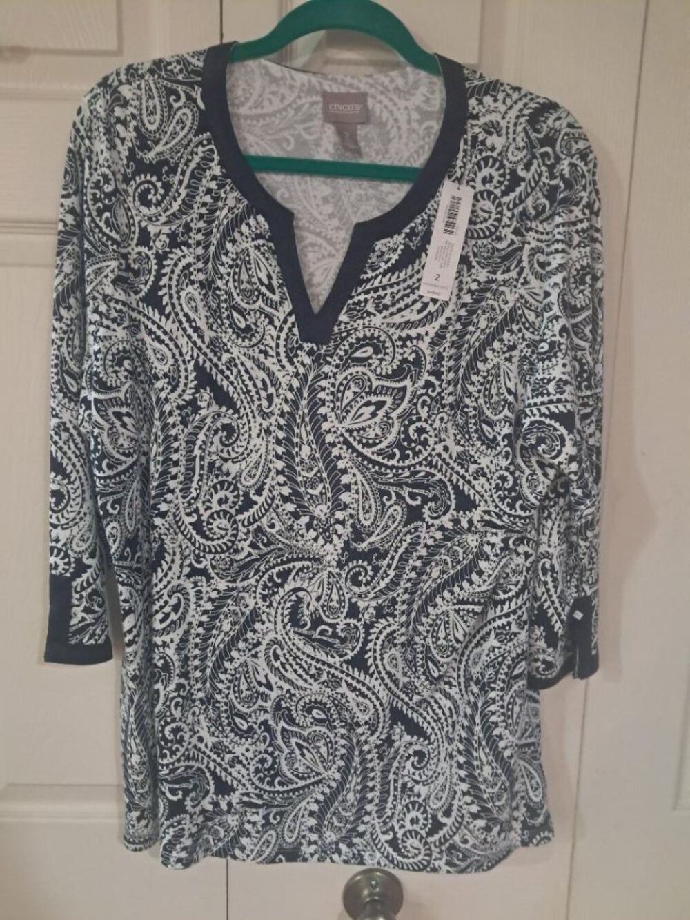 Black and White Chico's Top size 2
